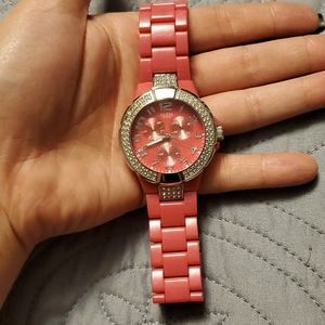 Pink guess watch